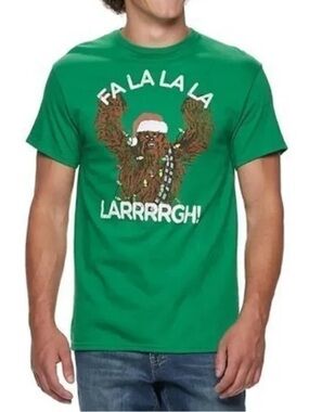 Men’s Star Wars Chewbacca Christmas T-Shirt‎ Size Small New With Tags